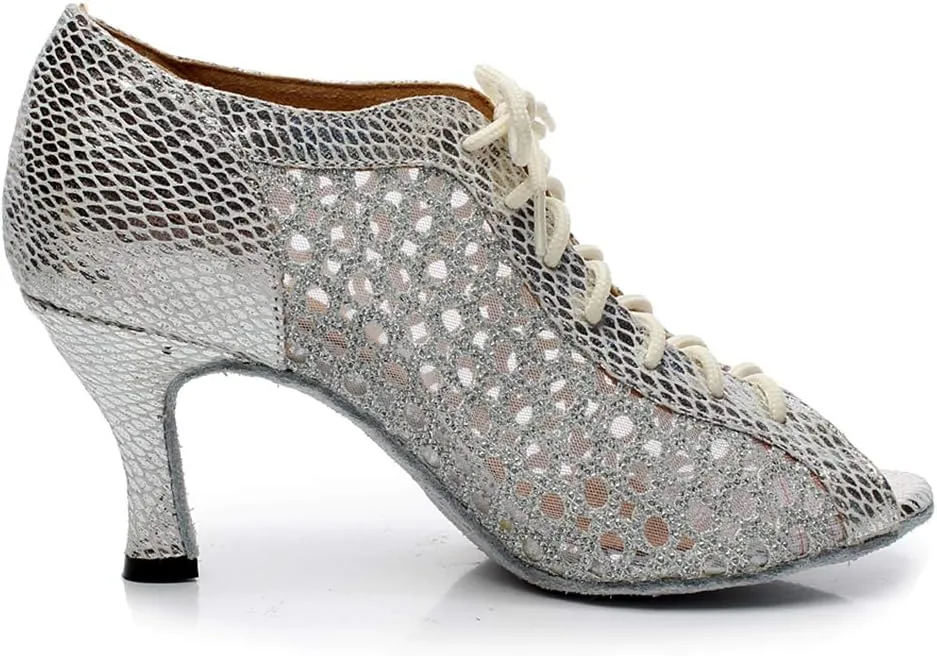 YKXLM Women's Latin Dance Shoes, Ballroom Performance Wedding Party Dance Shoes,Model QJW2002