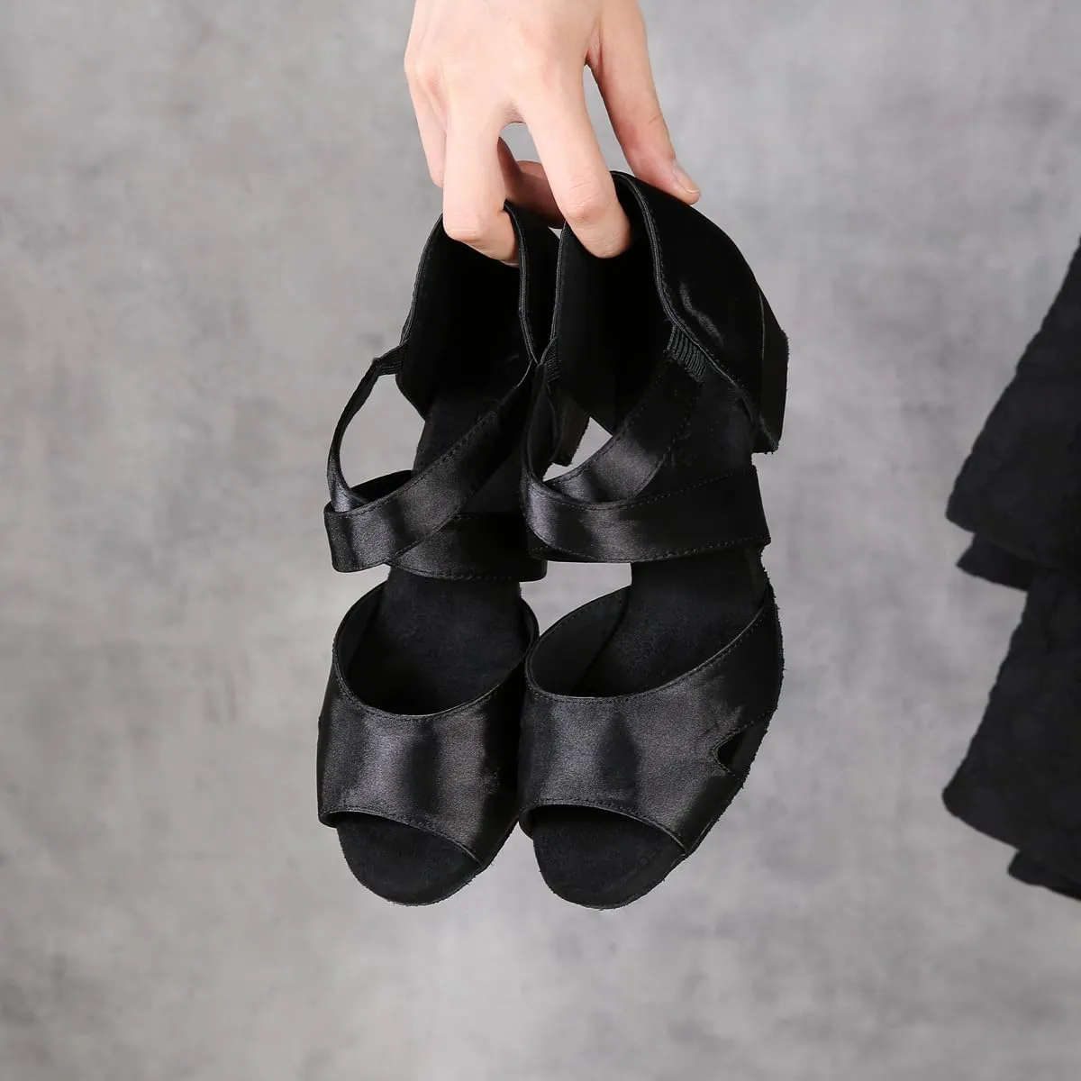 YYTing Women Swing Latin Ballroom Dance Shoes (Suede Sole, Elastic Closure) 1.5 inch Heel YT27